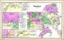 Warwick, Rockland, Richmond, Saundersville, Glen Rock, Clayville, Pontiac, Rhode Island State Atlas 1870